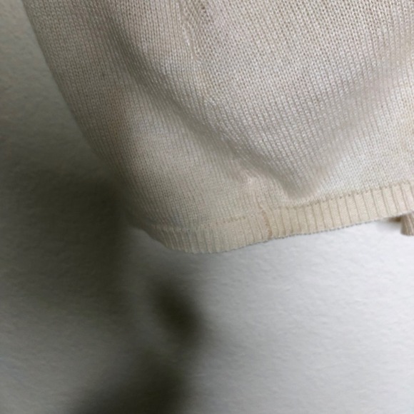 Tommy Bahama XL Sweater Silk Cashmere Cream Pineapple Long Sleeve Knit Top - Picture 15 of 15